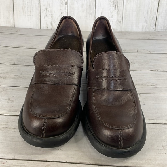Vintage Y2K Chunky Brown Leather Nine West Cloud Nine Penny Loafers - Picture 3 of 12